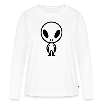 alien - T-shirt manches longues Premium bio Femme - blanc - Devant - Julia (174cm)