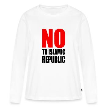 no to islamic republic - Women's Premium Organic Long Sleeve Shirt - white - Front - Julia (174cm)