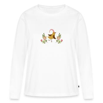 Vogel - Frauen Premium Bio Langarmshirt - Weiß - Vorne - Julia (174cm)