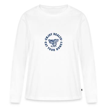 1E73B7D2 3A31 45CC AE87 728190D34AFA - T-shirt manches longues Premium bio Femme - blanc - Devant - Julia (174cm)