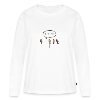 Der hat WiFi - Deutsch - Frauen Premium Bio Langarmshirt - Weiß - Vorne - Julia (174cm)