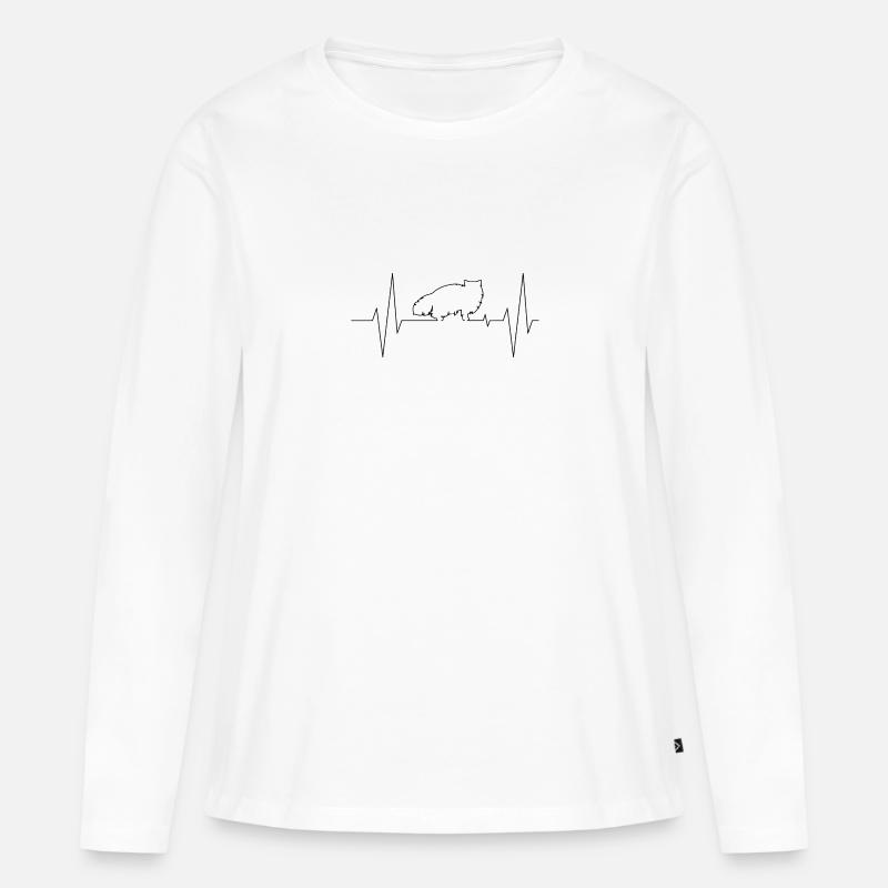 Katze - Frauen Premium Bio Langarmshirt - Weiß