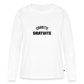 Cigarette gratuite - T-shirt manches longues Premium bio Femme - blanc - Devant - Julia (174cm)