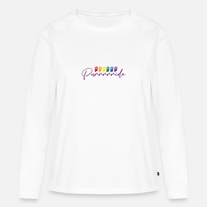 Katze Pride - Frauen Premium Bio Langarmshirt - Weiß