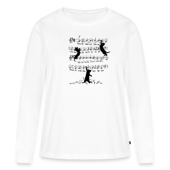 Insolente chat chat Beethoven 9.Symphonie Notes - T-shirt manches longues Premium bio Femme - blanc - Devant - Julia (174cm)