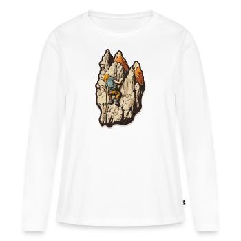 Performance de pointe: Escalade - T-shirt manches longues Premium bio Femme - blanc - Devant - Julia (174cm)