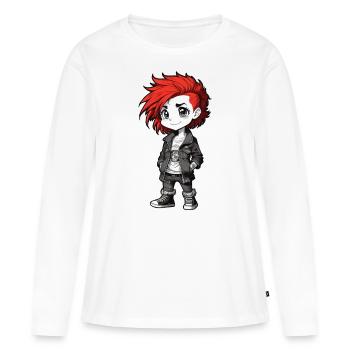 Cute punk girl with red hair - Women's Premium Organic Long Sleeve Shirt - white - Front - Julia (174cm)