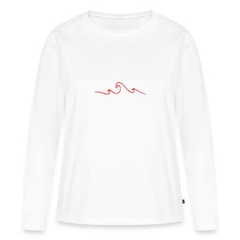 waves - Women's Premium Organic Long Sleeve Shirt - white - Front - Julia (174cm)