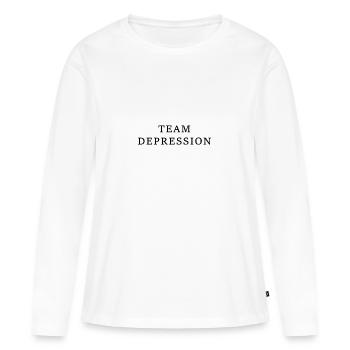 Dépression d’équipe - T-shirt manches longues Premium bio Femme - blanc - Devant - Julia (174cm)