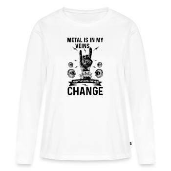 Heavymetal Metal Hardrock cadeau rengaine - T-shirt manches longues Premium bio Femme - blanc - Devant - Julia (174cm)