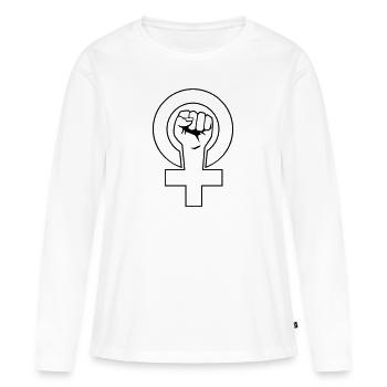Féministe - féministe - T-shirt manches longues Premium bio Femme - blanc - Devant - Julia (174cm)