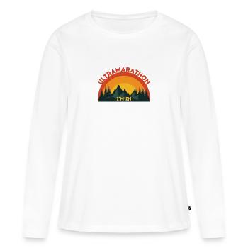 Ultramarathon auquel je participe - T-shirt manches longues Premium bio Femme - blanc - Devant - Julia (174cm)