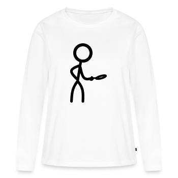 Stickman avec loupe - T-shirt manches longues Premium bio Femme - blanc - Devant - Julia (174cm)
