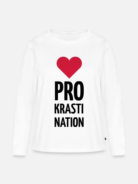 PROKRASTINATION - Frauen Premium Bio Langarmshirt - Weiß