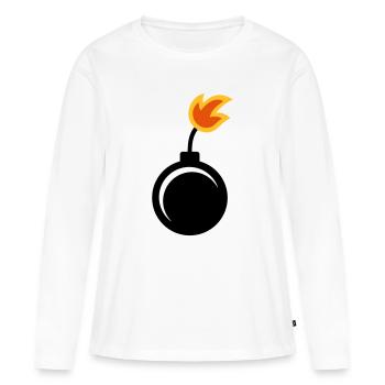 Bombe - T-shirt manches longues Premium bio Femme - blanc - Devant - Julia (174cm)