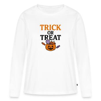 Thème Halloween - T-shirt manches longues Premium bio Femme - blanc - Devant - Julia (174cm)