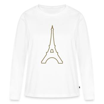 Eiffel Tower Paris minimalist landmark - Women's Premium Organic Long Sleeve Shirt - white - Front - Julia (174cm)