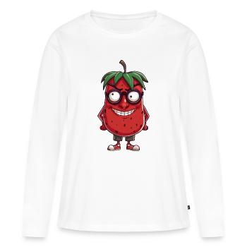 fruit - T-shirt manches longues Premium bio Femme - blanc - Devant - Julia (174cm)