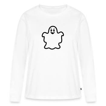 Cheerful Ghosts Cartoon - Women's Premium Organic Long Sleeve Shirt - white - Front - Julia (174cm)
