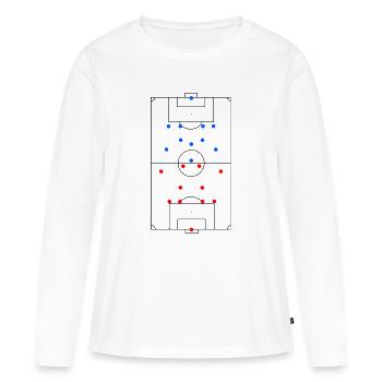 Tactiques de terrain de football de conception unisexe - T-shirt manches longues Premium bio Femme - blanc - Devant - Julia (174cm)