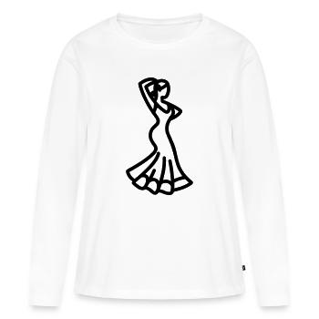 flamenco - T-shirt manches longues Premium bio Femme - blanc - Devant - Julia (174cm)