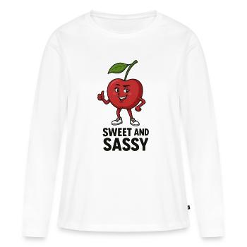 Cherry Sweet and Sassy - Women's Premium Organic Long Sleeve Shirt - white - Front - Julia (174cm)