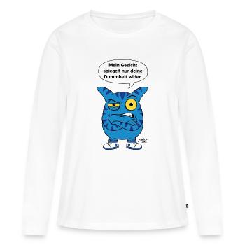 Ton visage reflète la stupidité - Zooki - T-shirt manches longues Premium bio Femme - blanc - Devant - Julia (174cm)
