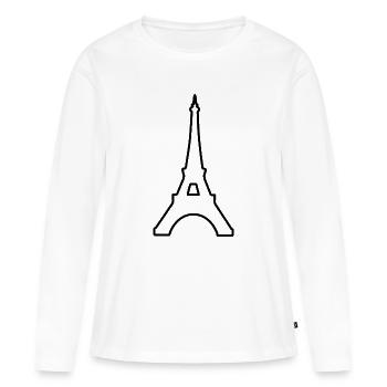 Eiffel Tower Paris minimalist landmark - Women's Premium Organic Long Sleeve Shirt - white - Front - Julia (174cm)