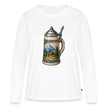 Alpenhütte dans une chope de bière - T-shirt manches longues Premium bio Femme - blanc - Devant - Julia (174cm)