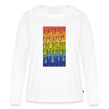 Motif coloré de slime arc-en-ciel - Art du slime - T-shirt manches longues Premium bio Femme - blanc - Devant - Julia (174cm)