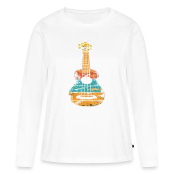 Ukulele Retro Style - Frauen Premium Bio Langarmshirt - Weiß - Vorne - Julia (174cm)