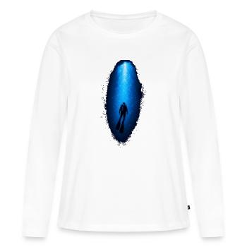 Tiefseetaucher Im Blauen Ozean Für Tauchfans - Frauen Premium Bio Langarmshirt - Weiß - Vorne - Julia (174cm)