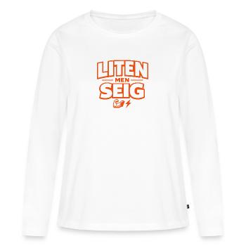 Petit mais costaud - T-shirt manches longues Premium bio Femme - blanc - Devant - Julia (174cm)
