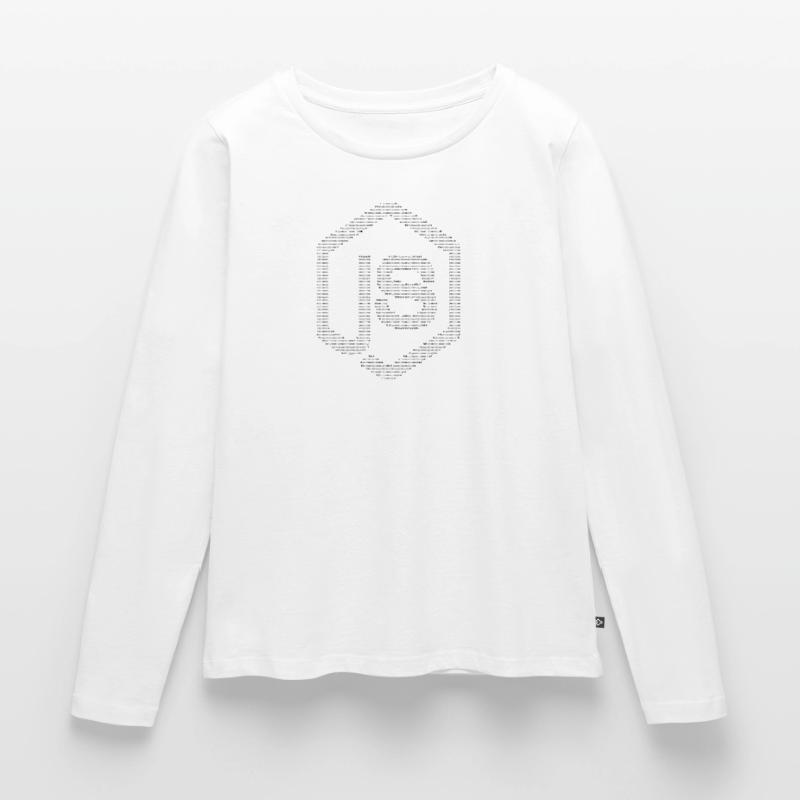 JavaScript Node.js ASCII-Logo (schwarz) Frauen Premium Bio Langarmshirt
