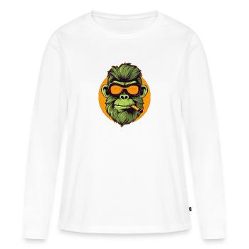 Cool Ape Smoking - Women's Premium Organic Long Sleeve Shirt - white - Front - Julia (174cm)