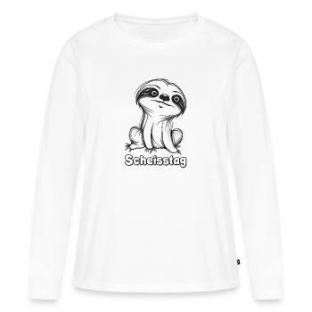 Scheisstag - Frauen Premium Bio Langarmshirt - Weiß - Vorne - Julia (174cm)