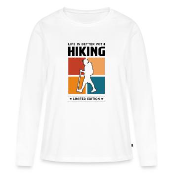 Hiking - Frauen Premium Bio Langarmshirt - Weiß - Vorne - Julia (174cm)