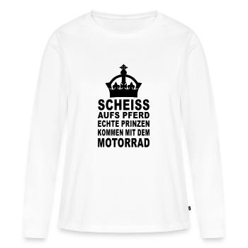 prinz auf dem motorrad - Frauen Premium Bio Langarmshirt - Weiß - Vorne - Julia (174cm)