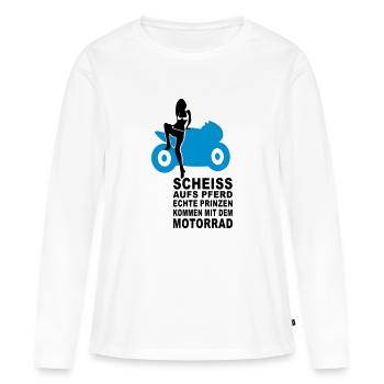 prinz auf dem motorrad - Frauen Premium Bio Langarmshirt - Weiß - Vorne - Julia (174cm)