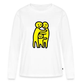 Famille Hug - T-shirt manches longues Premium bio Femme - blanc - Devant - Julia (174cm)