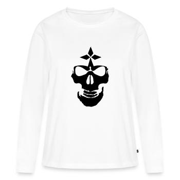Breizh piraten todes kopf krass hermine bretonisch - Frauen Premium Bio Langarmshirt - Weiß - Vorne - Julia (174cm)