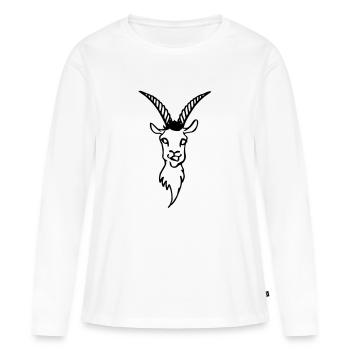 Bouc - T-shirt manches longues Premium bio Femme - blanc - Devant - Julia (174cm)