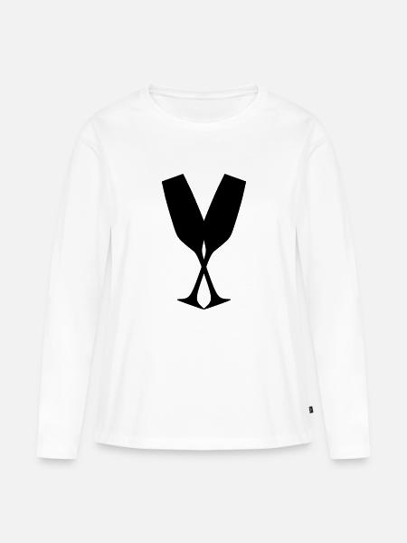Sektglas Prost - Frauen Premium Bio Langarmshirt - Weiß