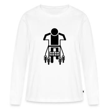 Walker - T-shirt manches longues Premium bio Femme - blanc - Devant - Julia (174cm)