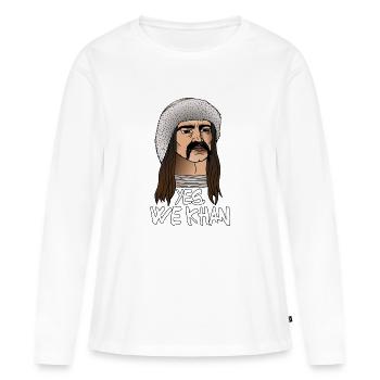Yes, we Khan ! - T-shirt manches longues Premium bio Femme - blanc - Devant - Julia (174cm)