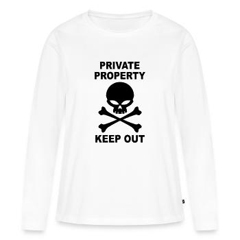 private property keep out - Women's Premium Organic Long Sleeve Shirt - white - Front - Julia (174cm)