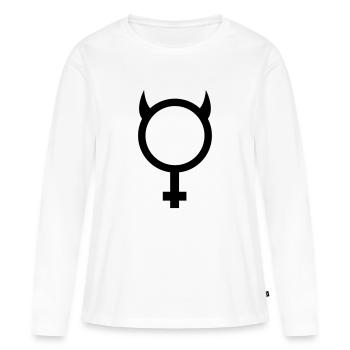 devil - Women's Premium Organic Long Sleeve Shirt - white - Front - Julia (174cm)