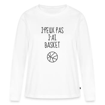 Basketball - Basket ball - Basket-ball - Baskette - Women's Premium Organic Long Sleeve Shirt - white - Front - Julia (174cm)
