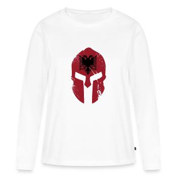 Albanie Flag Fitness Warrior Sparta Warrior Gym - T-shirt manches longues Premium bio Femme - blanc - Devant - Julia (174cm)