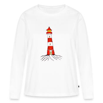 Phare - T-shirt manches longues Premium bio Femme - blanc - Devant - Julia (174cm)